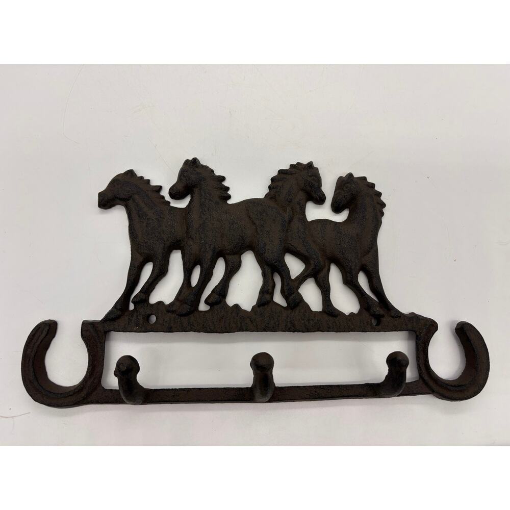 Cast iron horse equestrian wall hooks western cowboy cowgirl